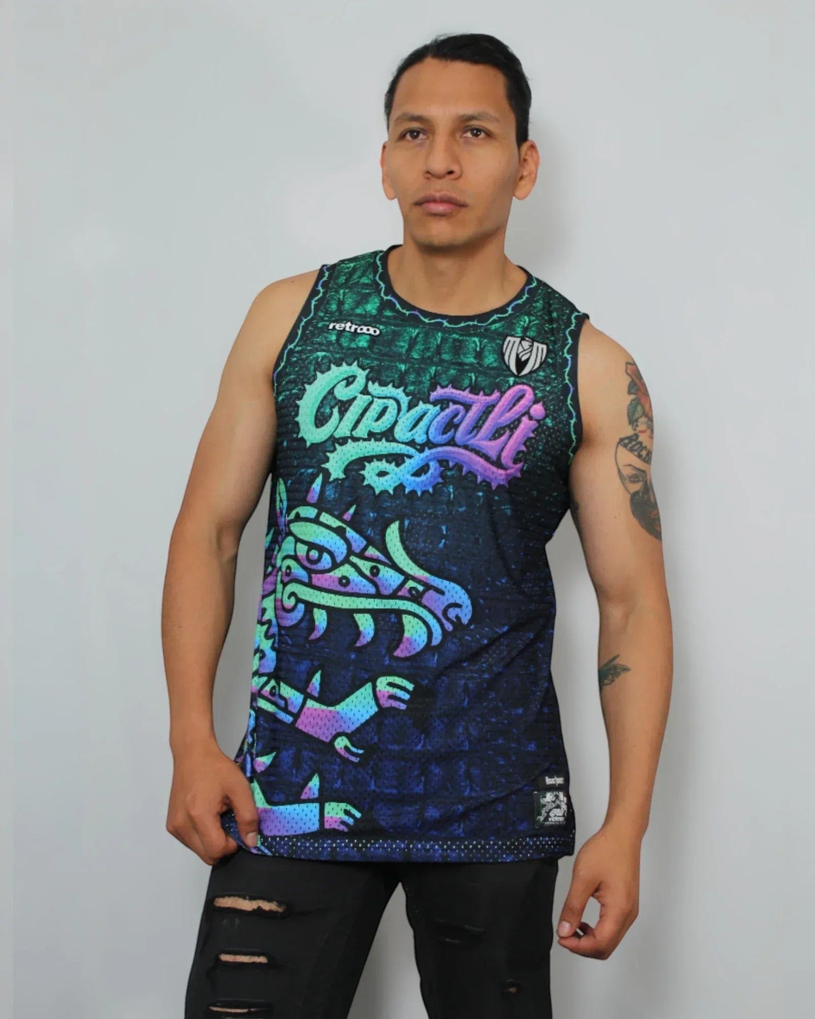 Retroooclothes Jersey Jersey Retrooo Tank Cipactli - Colección Dioses | Bestia Cósmica Primordial | Poder de la Creación
