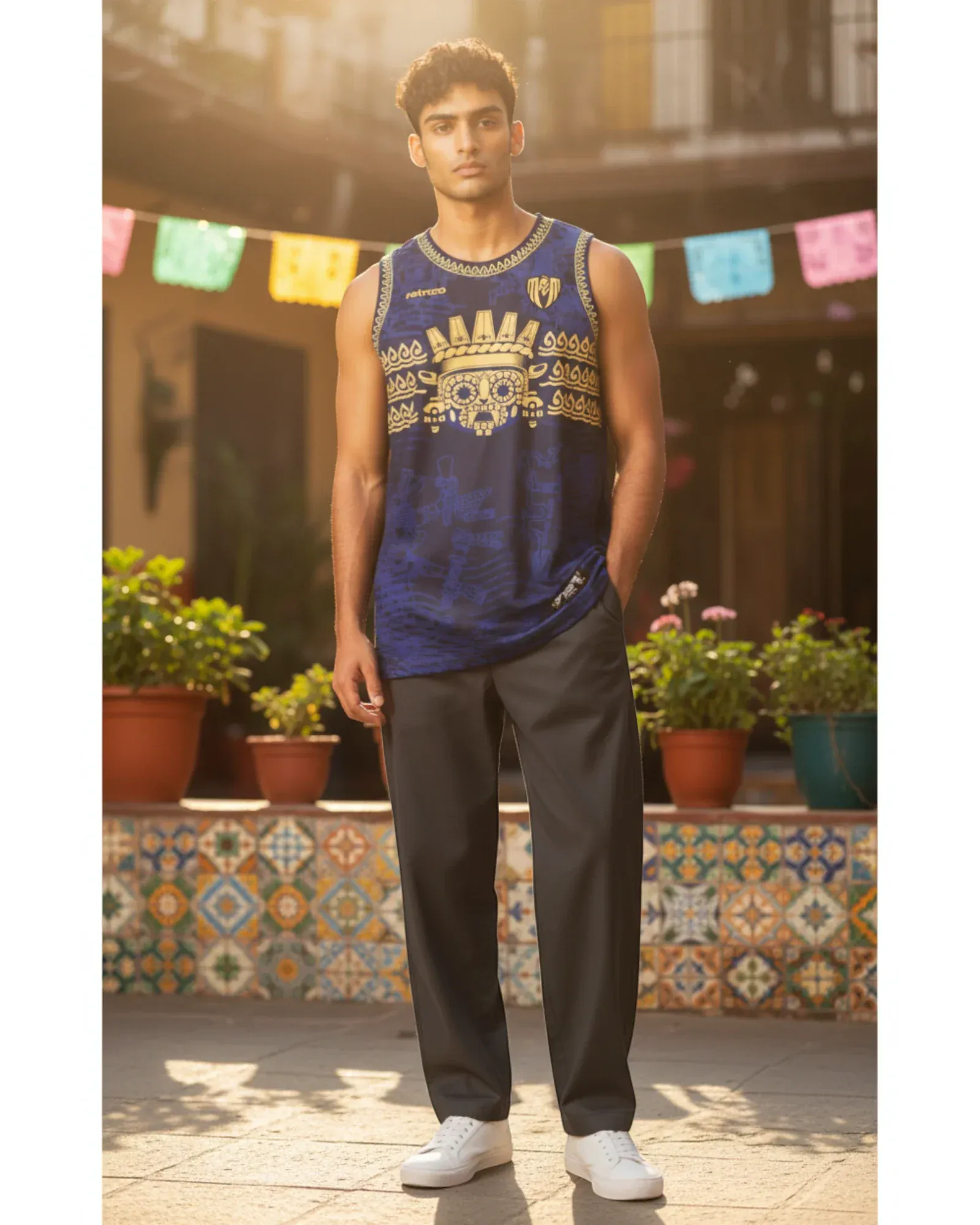 Retroooclothes Jersey Jersey Retrooo Tank Tláloc | Colección Dioses | Señor de la Lluvia - Regente del agua vital