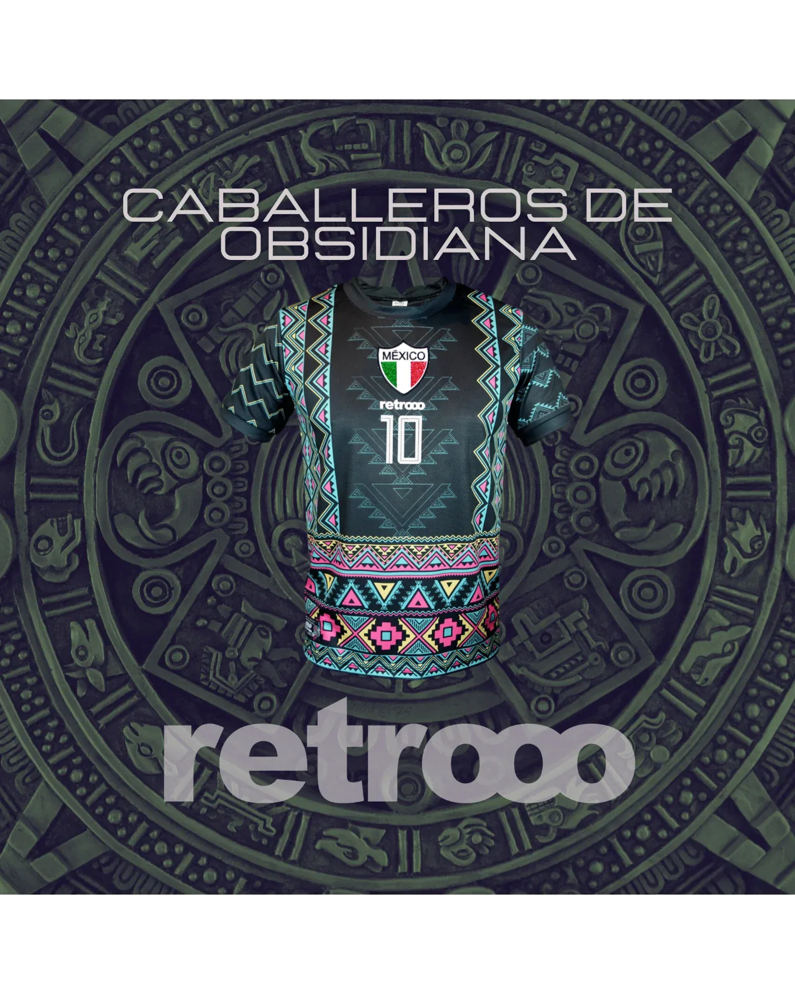 Retroooclothes Jersey Retrooo México Azteca Obsidiana