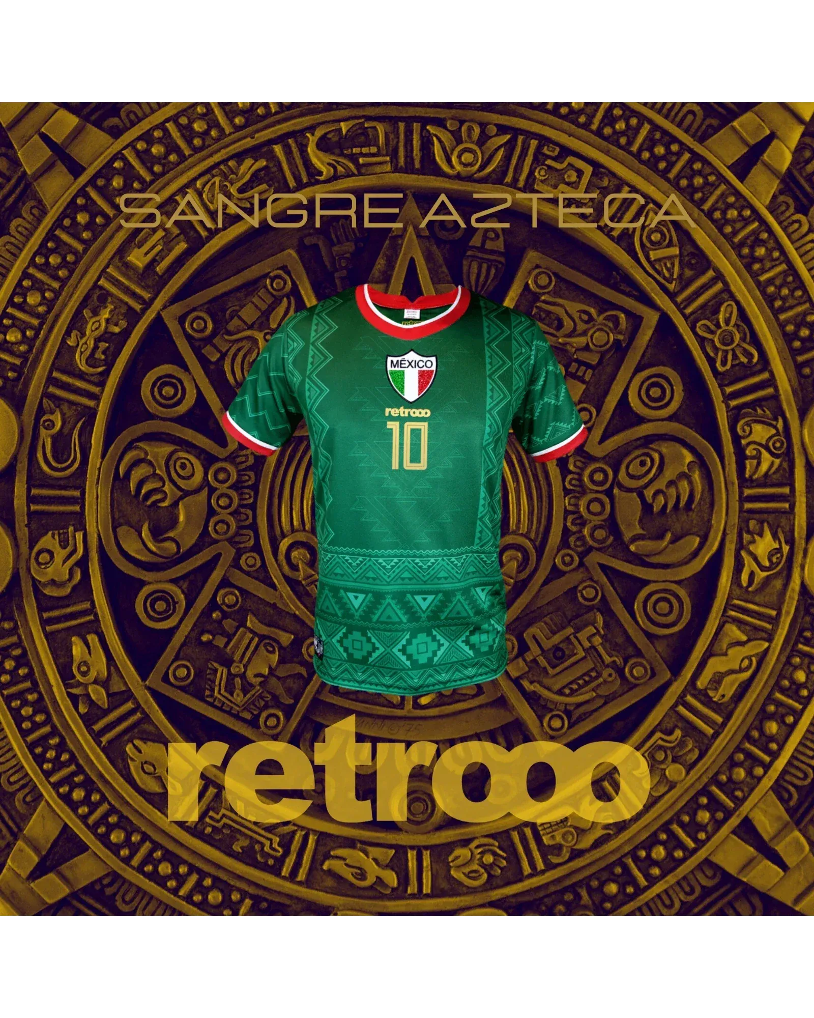 Retroooclothes Jersey Retrooo México Azteca Tricolor