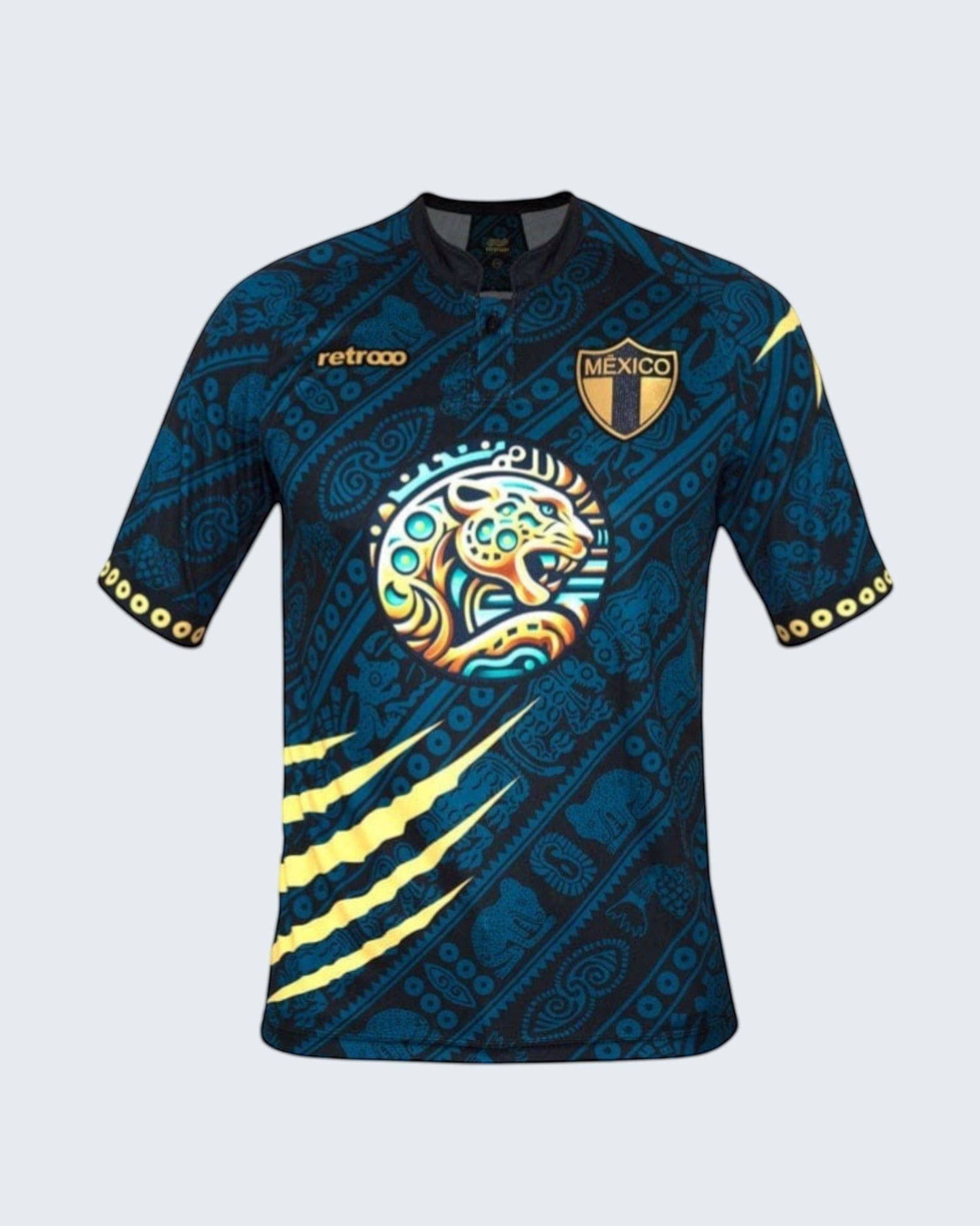 Retroooclothes Jersey Sublimado sin Serigrafía / ECH-XS Jersey Balam Calakmul Retrooo México | Fuerza Jaguar y Legado Maya