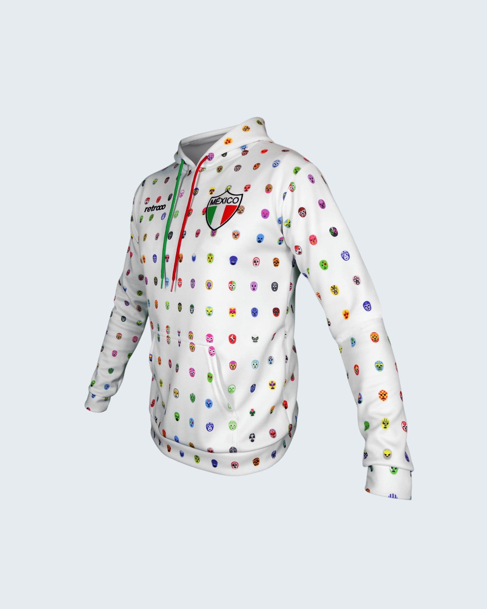 Retroooclothes Sudadera Sudadera Retrooo México Mascaritas Blanca