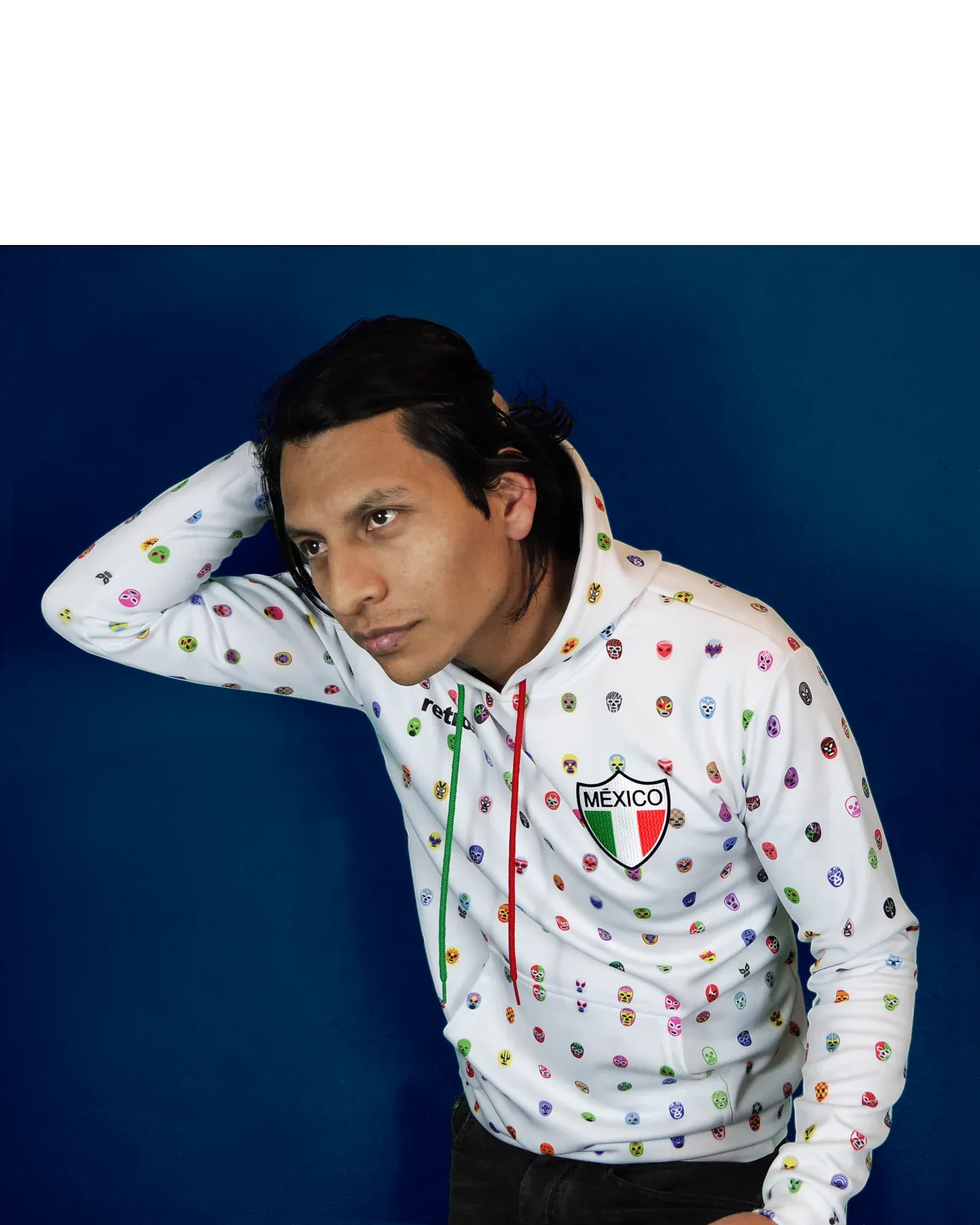 Retroooclothes Sudadera Sudadera Retrooo México Mascaritas Blanca