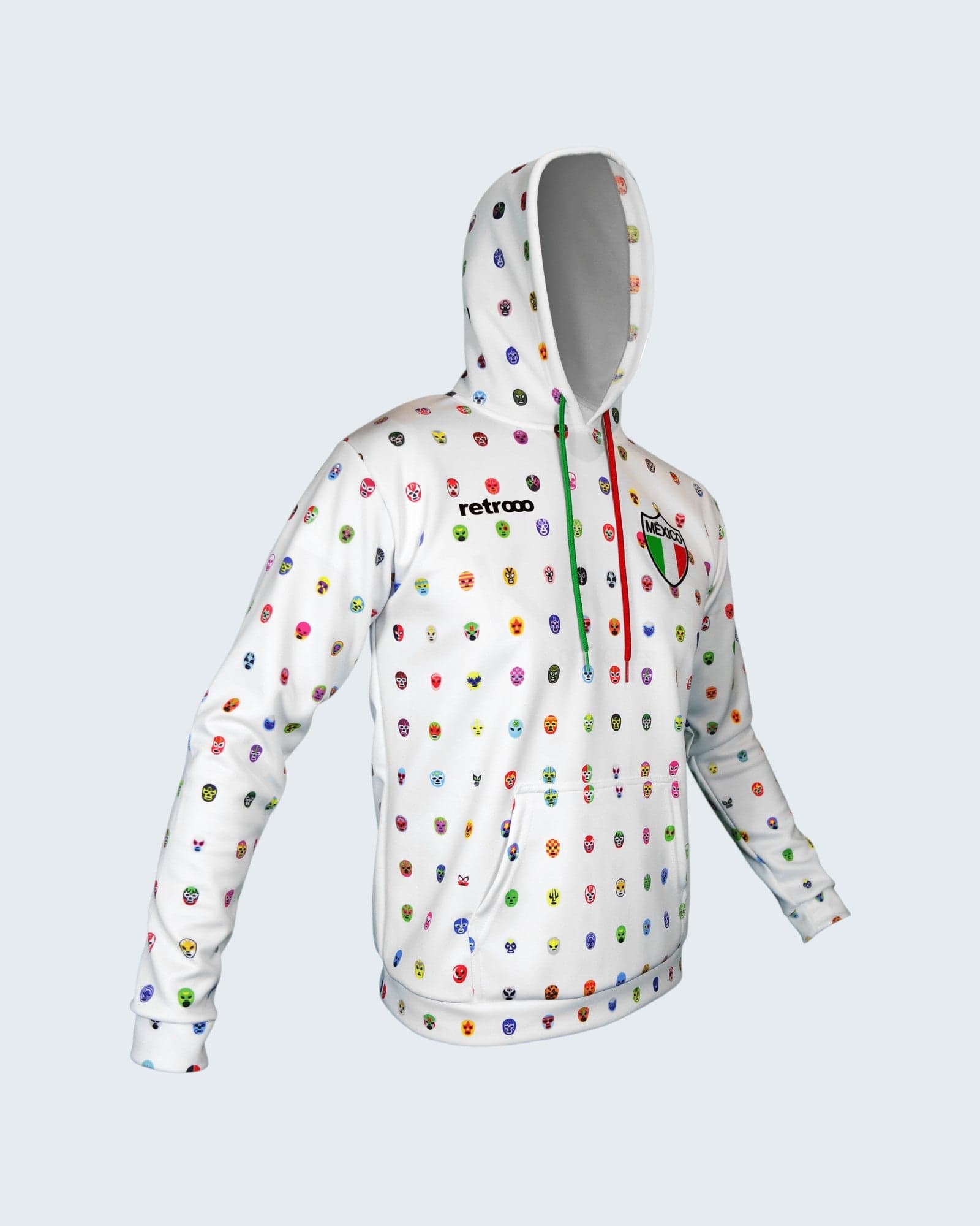 Retroooclothes Sudadera Sudadera Retrooo México Mascaritas Blanca
