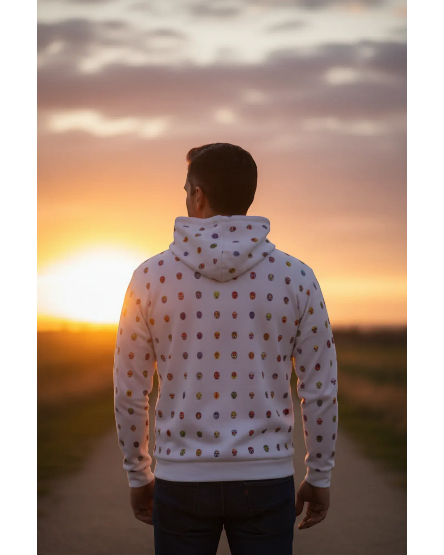 Retroooclothes Sudadera Sudadera Retrooo México Mascaritas Blanca