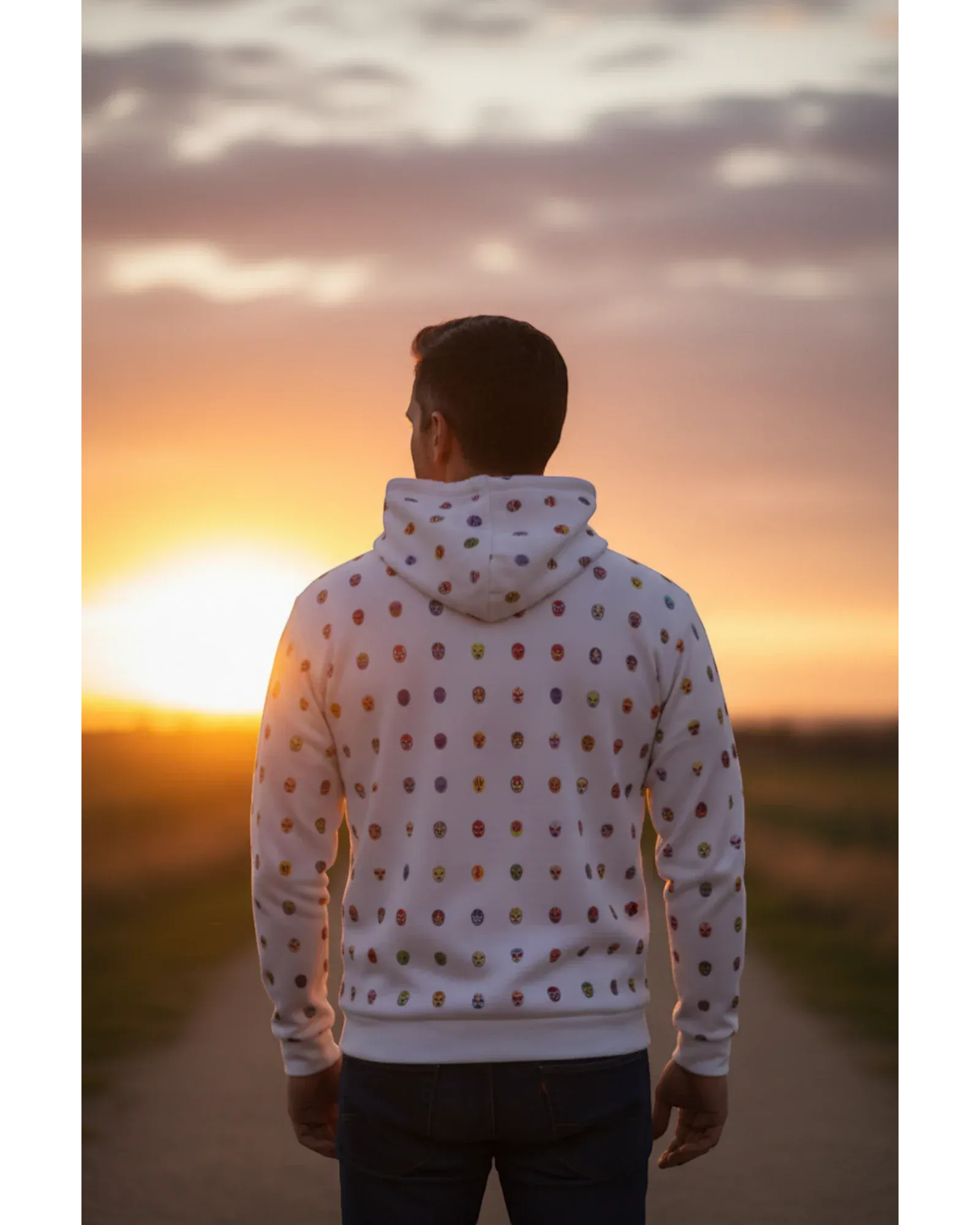 Retroooclothes Sudadera Sudadera Retrooo México Mascaritas Blanca