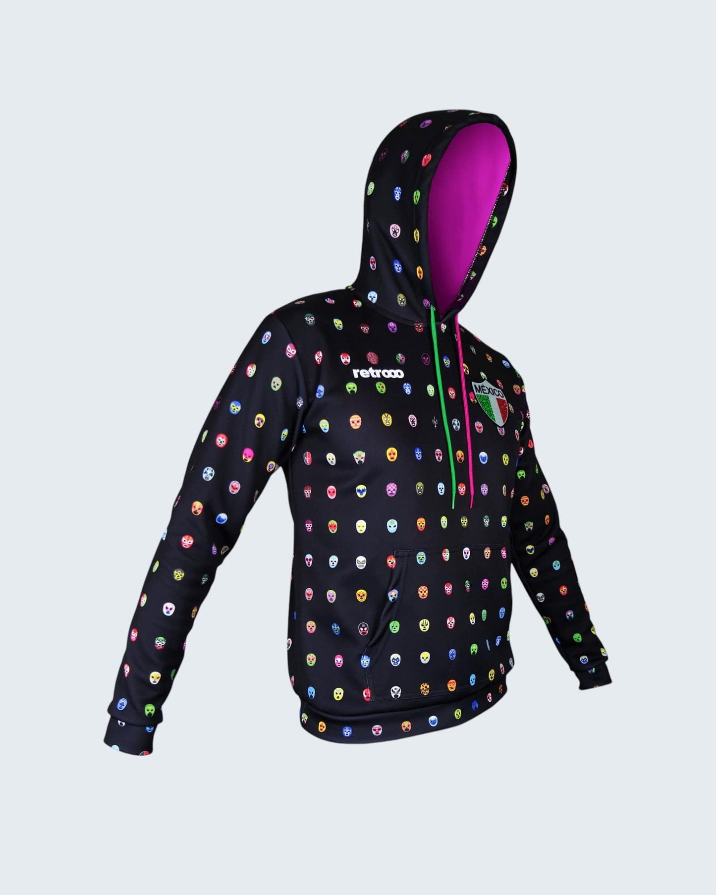 Retroooclothes Sudadera Sudadera Retrooo México Mascaritas Negra