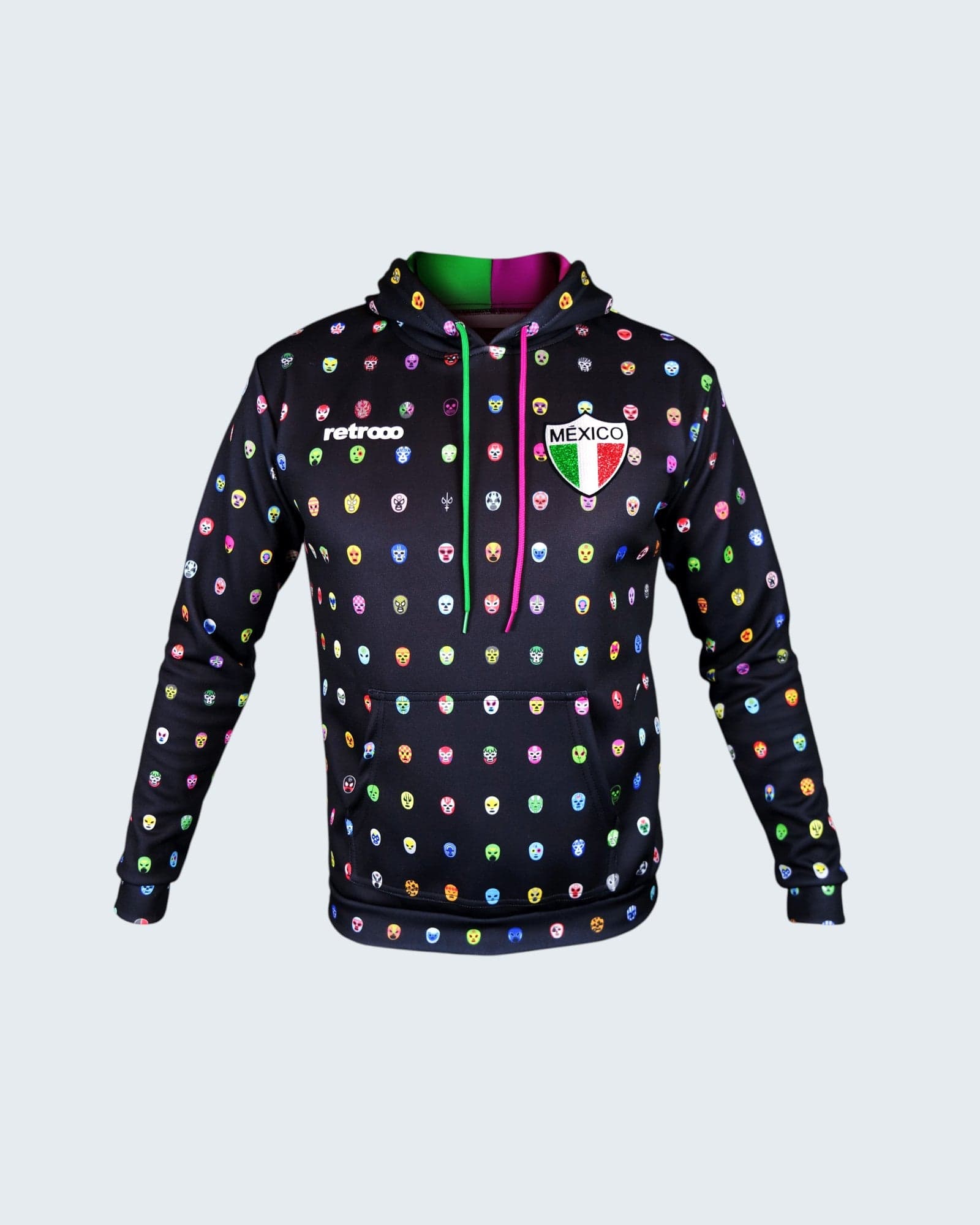 Retroooclothes Sudadera Sudadera Retrooo México Mascaritas Negra