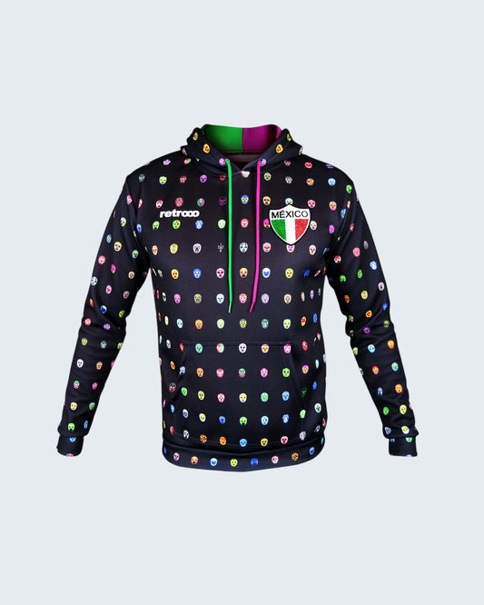 Retroooclothes Sudadera Sudadera Retrooo México Mascaritas Negra