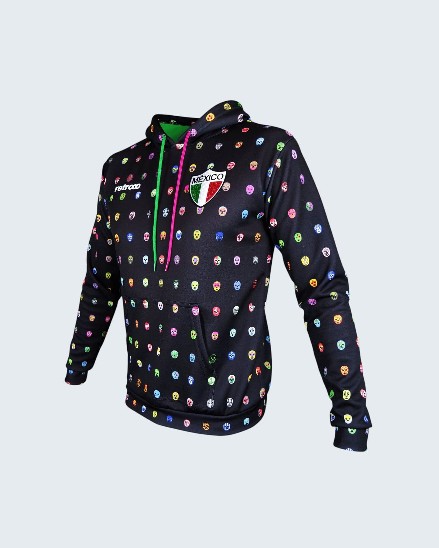 Retroooclothes Sudadera Sudadera Retrooo México Mascaritas Negra