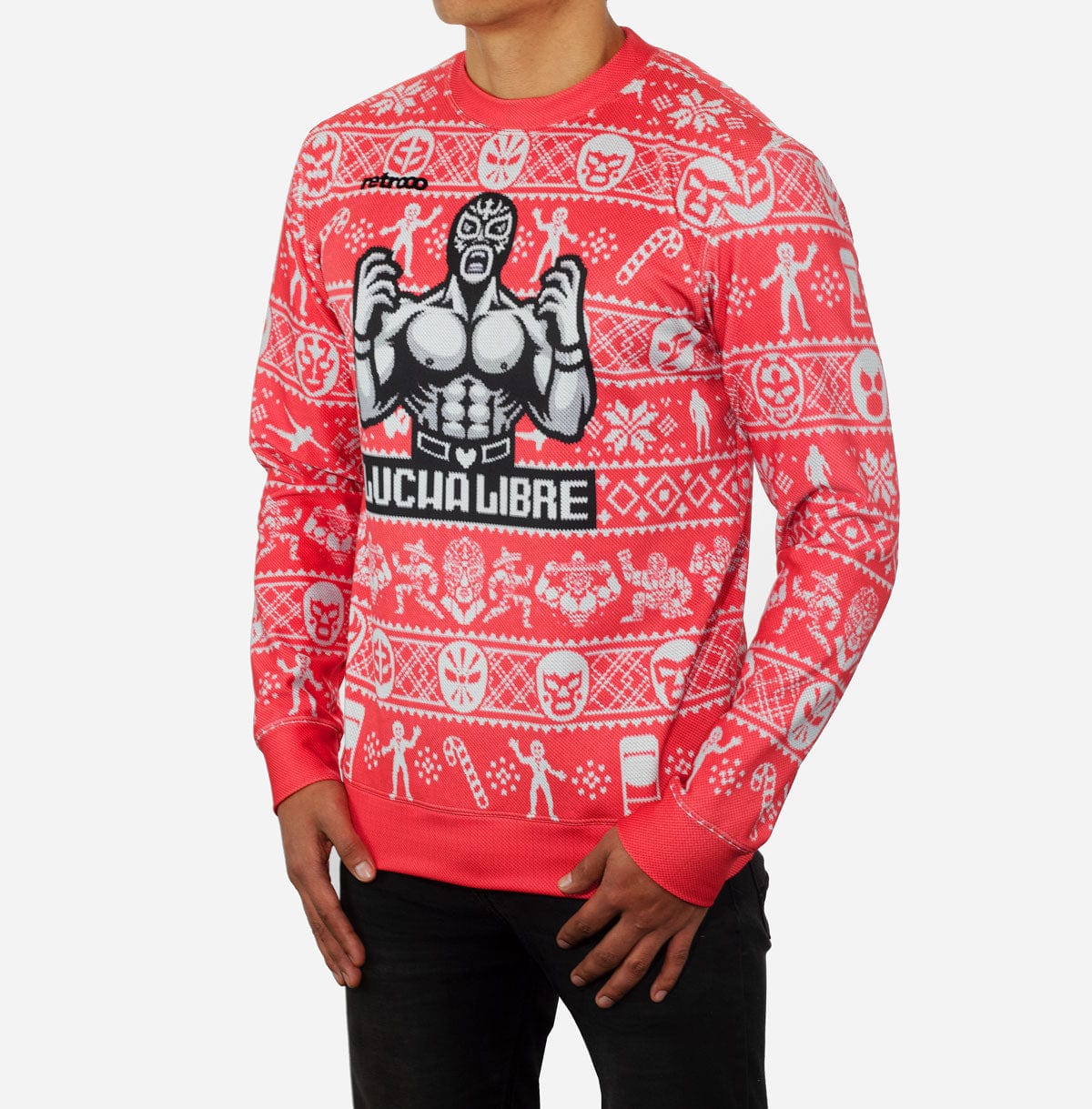 Retroooclothes Sueter Sudadera Navideña Lucha Libre Mexicana Navidad