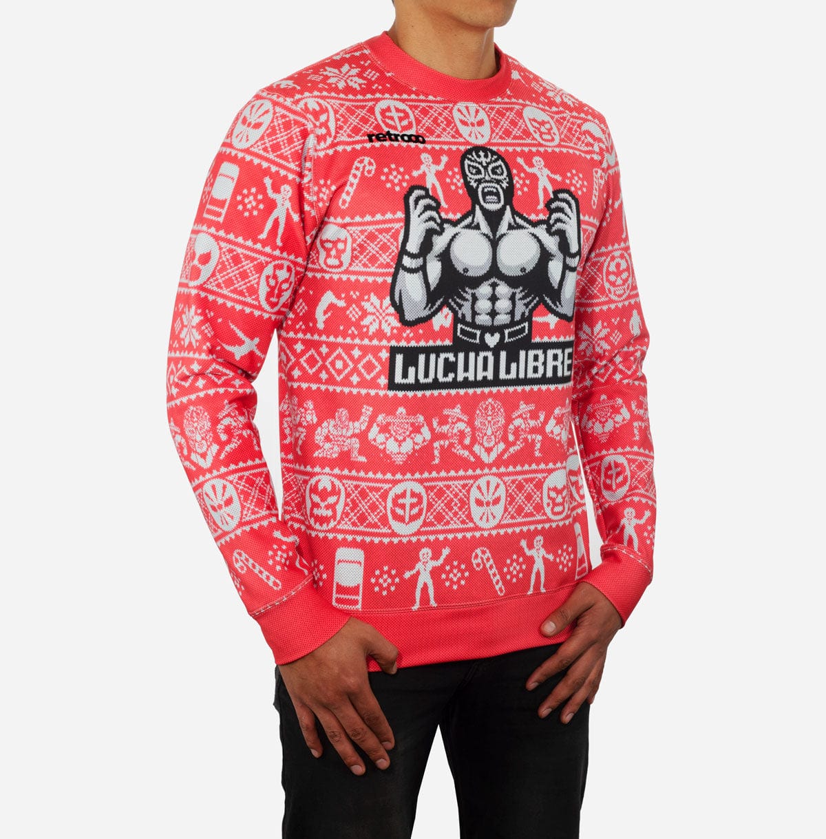 Retroooclothes Sueter Sudadera Navideña Lucha Libre Mexicana Navidad