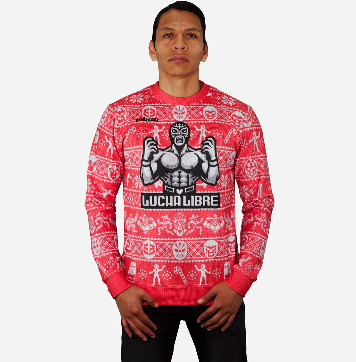 Retroooclothes Sueter Sudadera Navideña Lucha Libre Mexicana Navidad