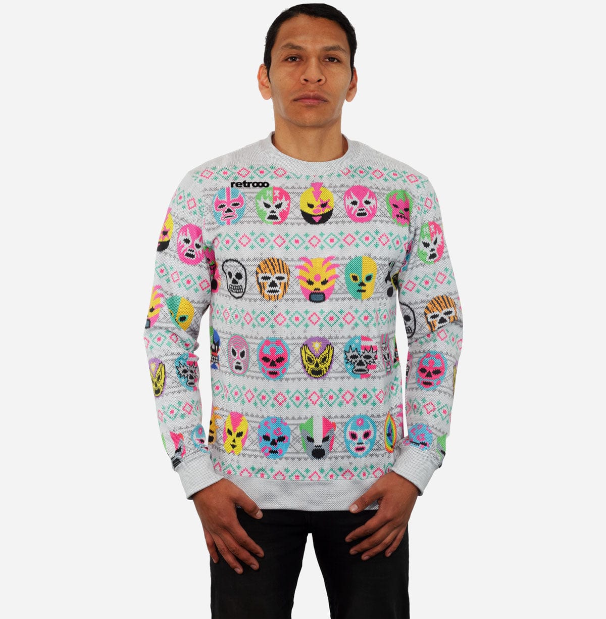 Retroooclothes Sueter Sudadera Navideña Lucha Libre Mexicana Navidad