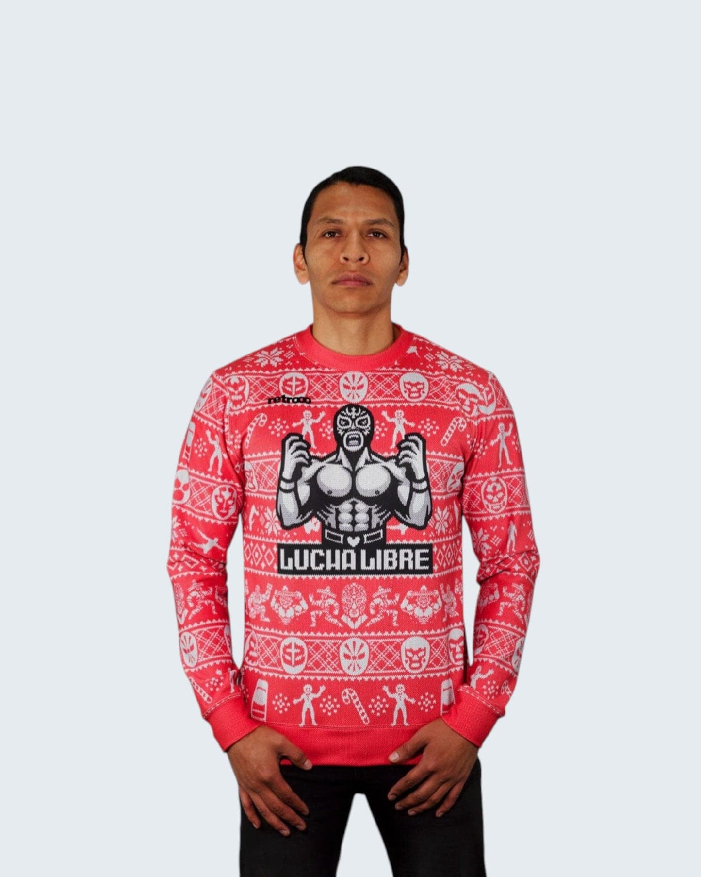 Retroooclothes Sueter Ugly Sweater Lucha Libre Navidad