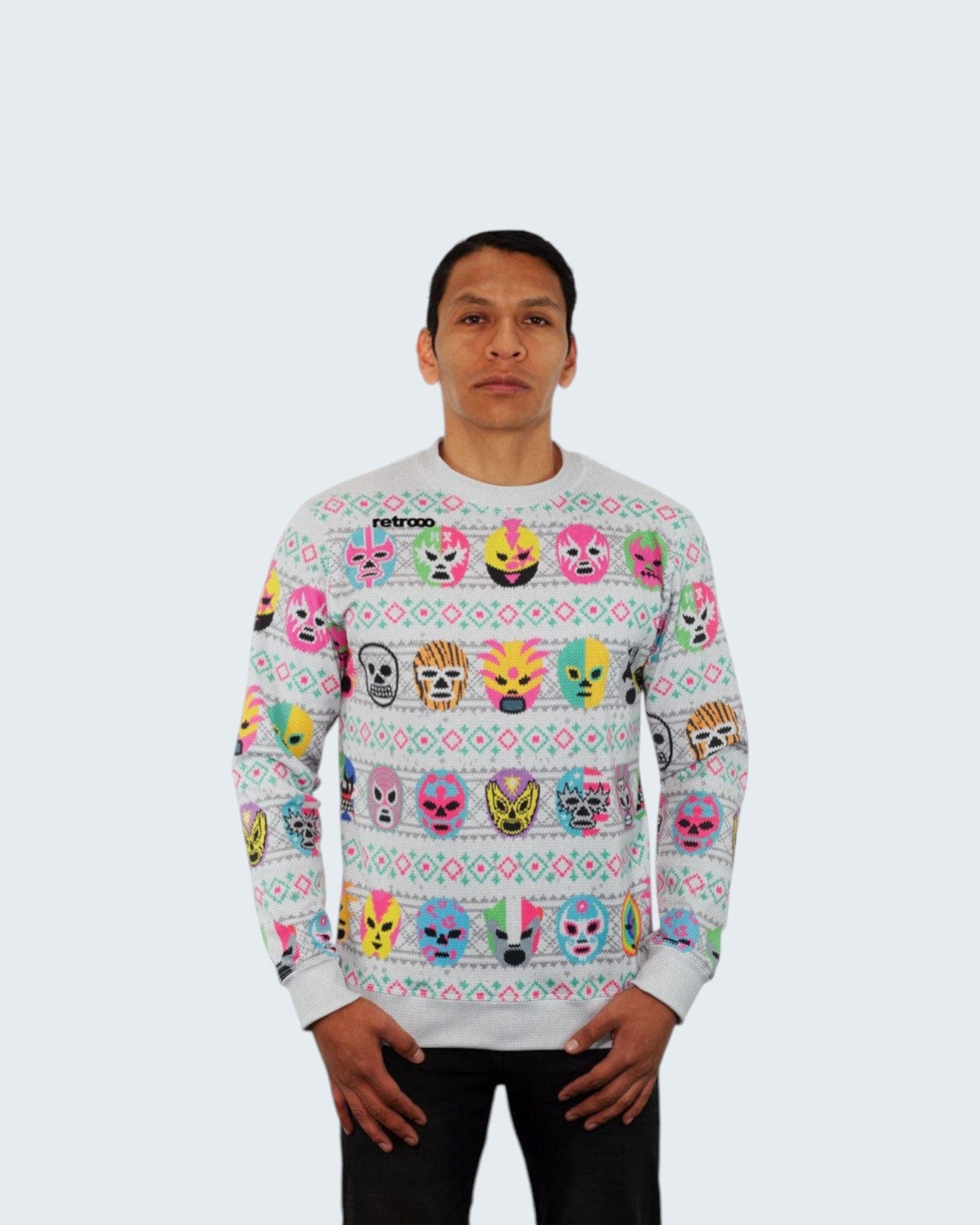 Retroooclothes Sueter Ugly Sweater Lucha Libre Navidad