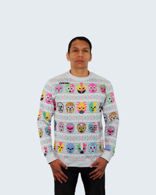Retroooclothes Sueter Ugly Sweater Lucha Libre Navidad