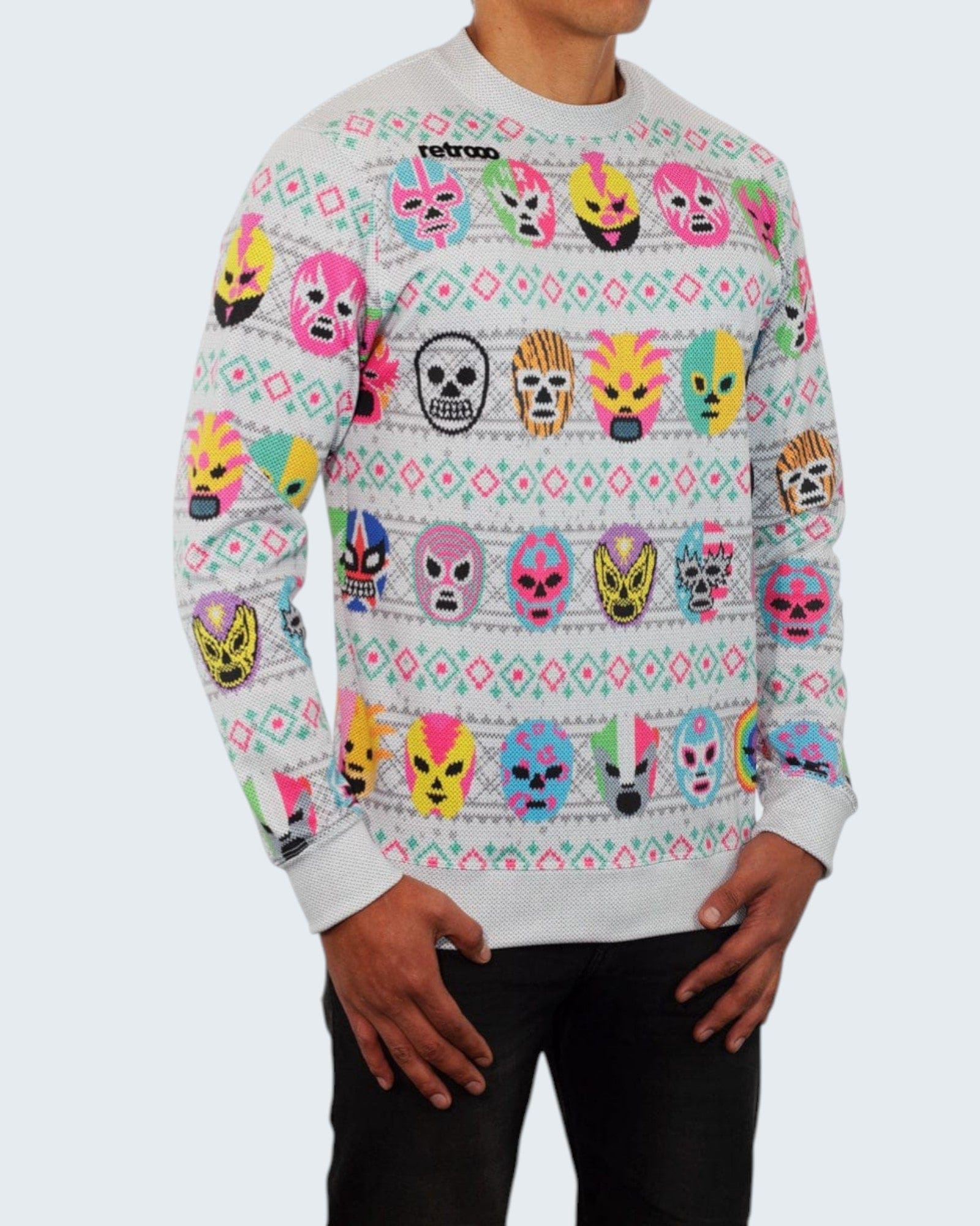 Retroooclothes Sueter Ugly Sweater Lucha Libre Navidad