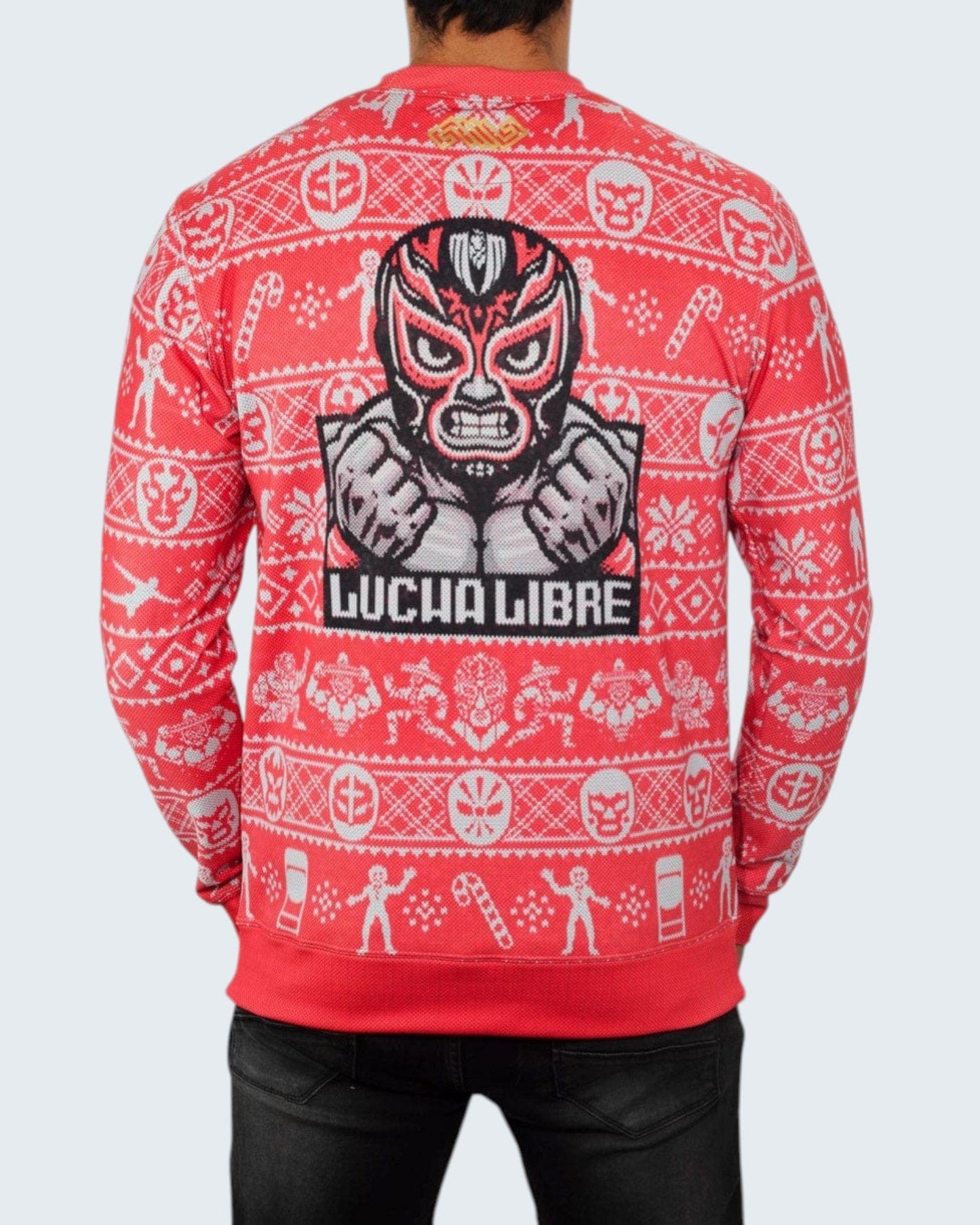 Retroooclothes Sueter Ugly Sweater Lucha Libre Navidad