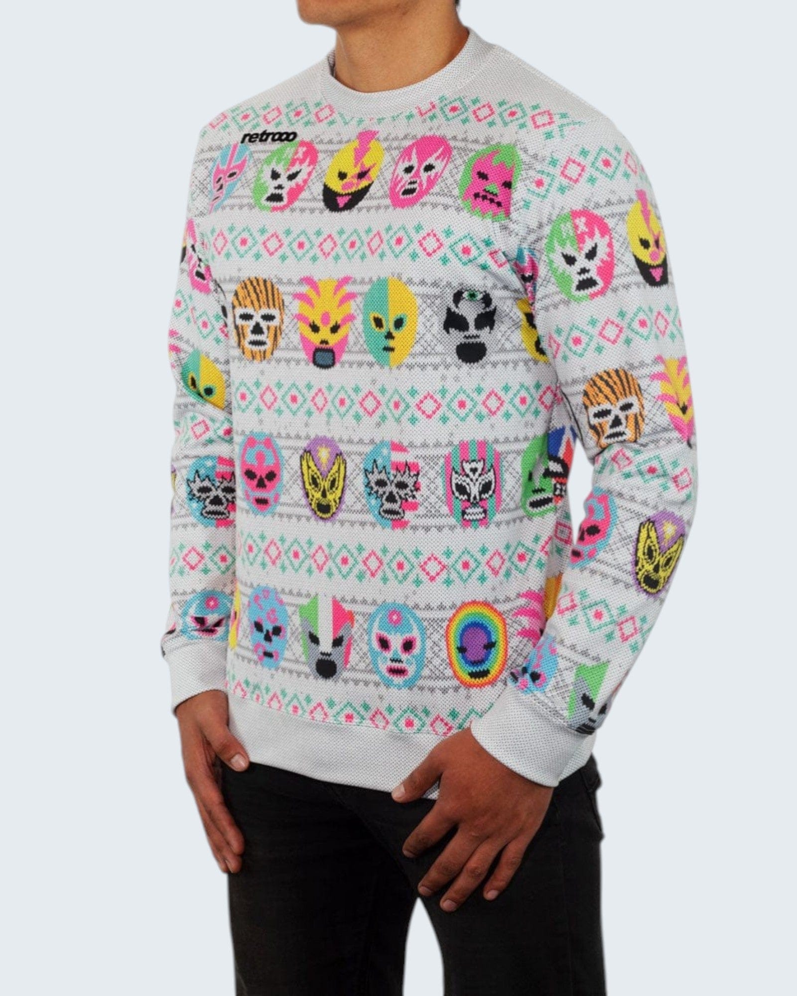 Retroooclothes Sueter Ugly Sweater Lucha Libre Navidad
