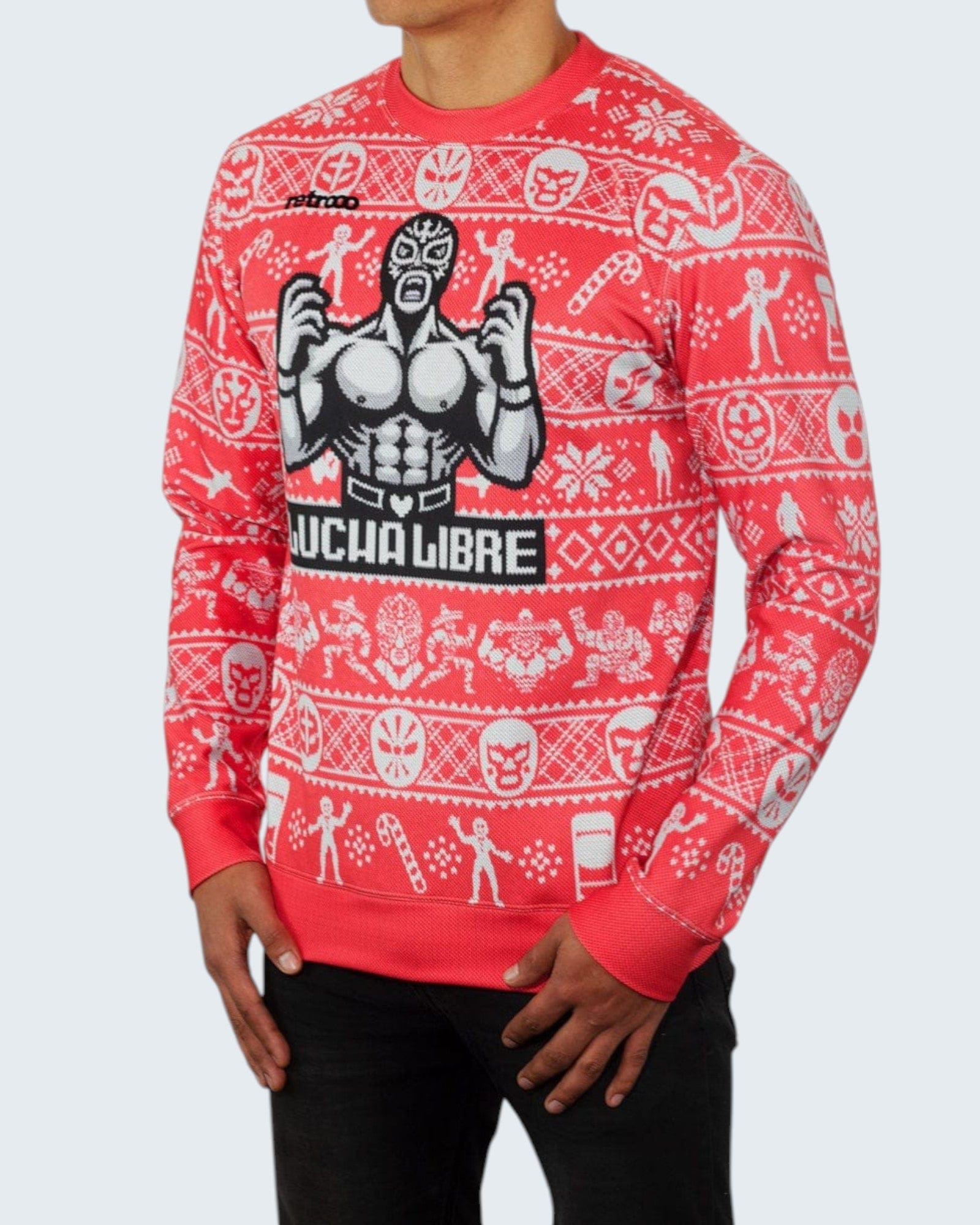 Retroooclothes Sueter Ugly Sweater Lucha Libre Navidad