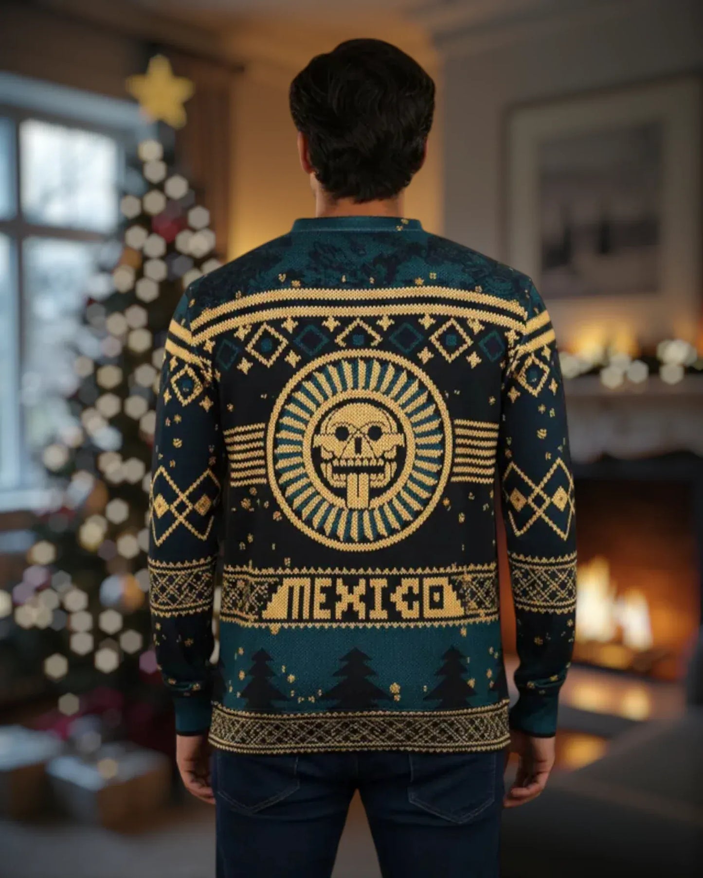 Retroooclothes Sueter Ugly Sweater México Mictlán