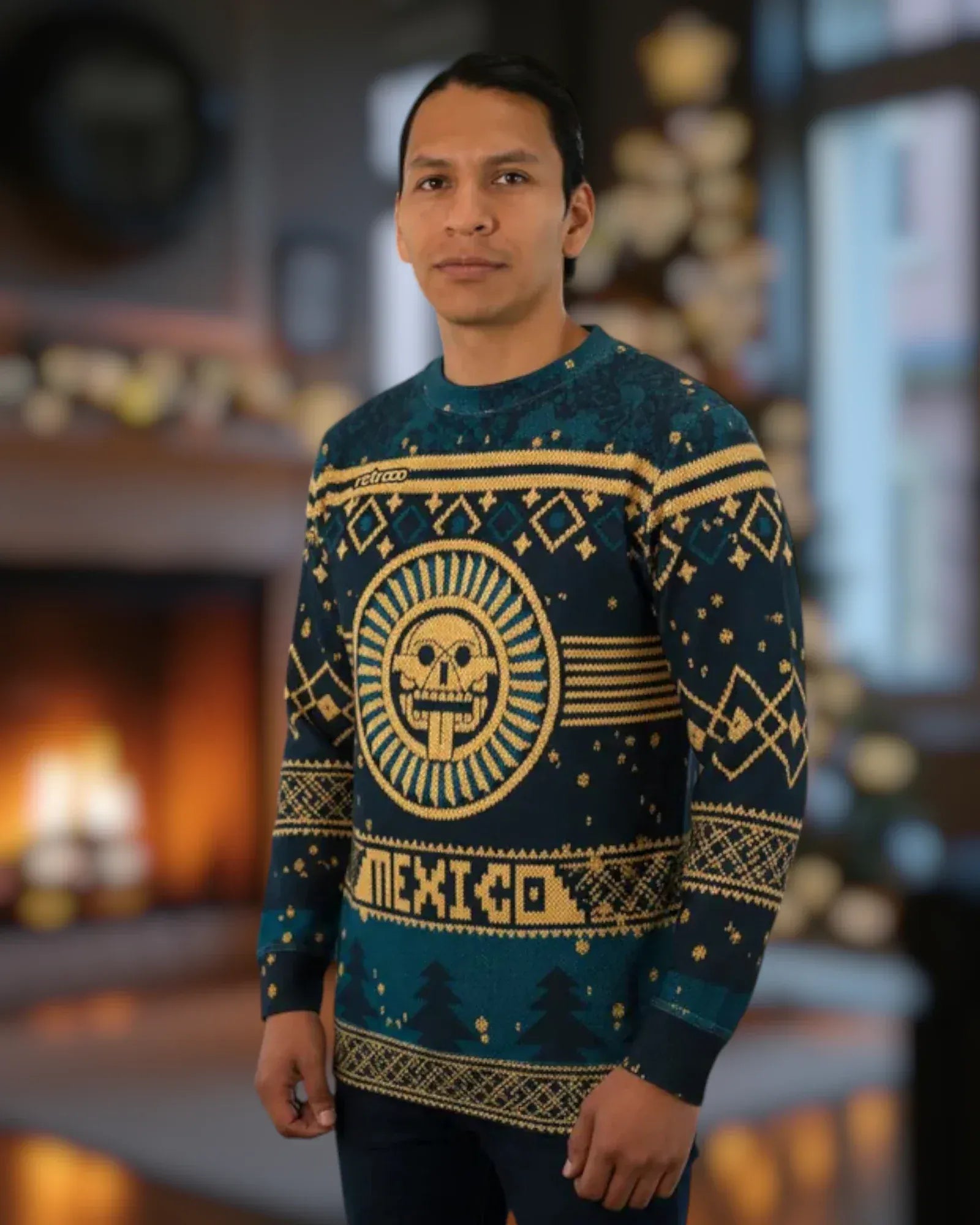Retroooclothes Sueter Ugly Sweater México Mictlán
