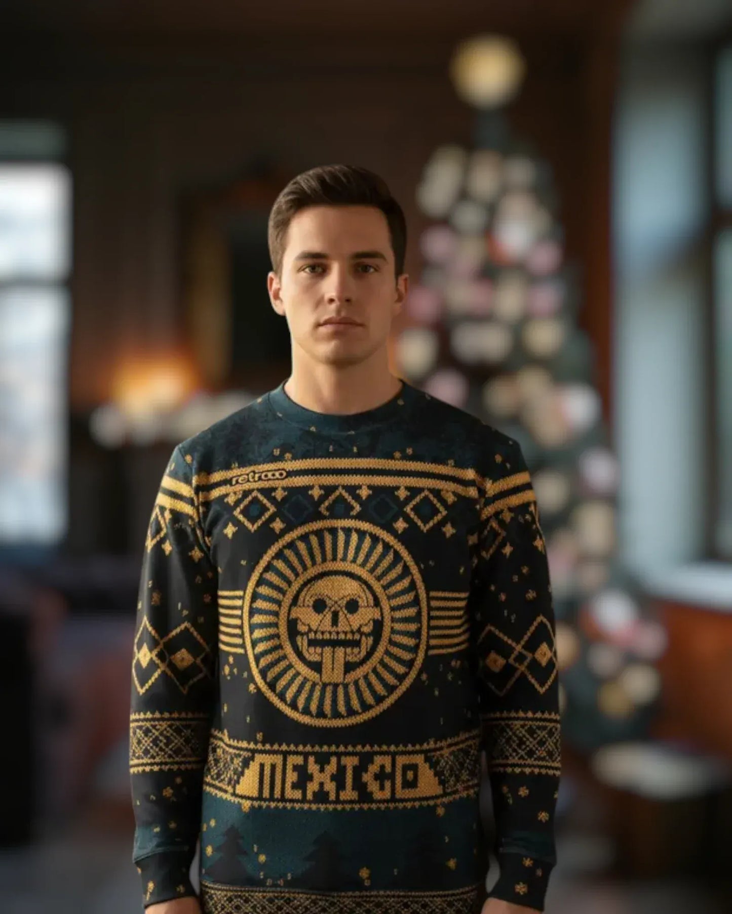 Retroooclothes Sueter Ugly Sweater México Mictlán