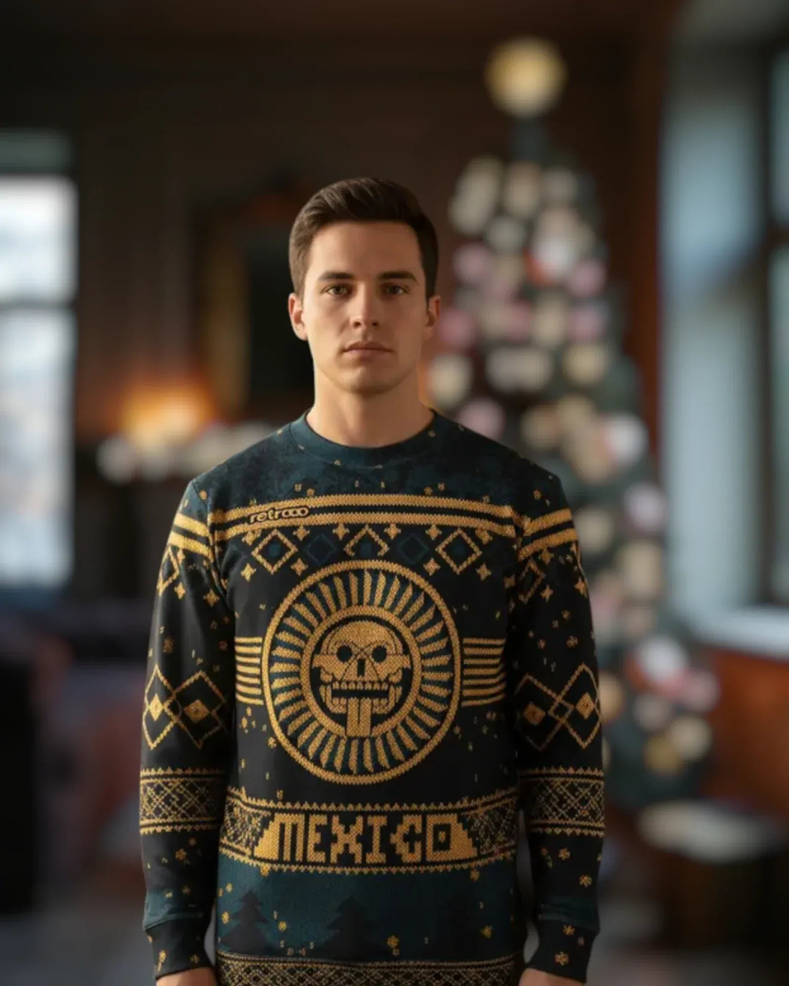 Retroooclothes Sueter Ugly Sweater México Mictlán