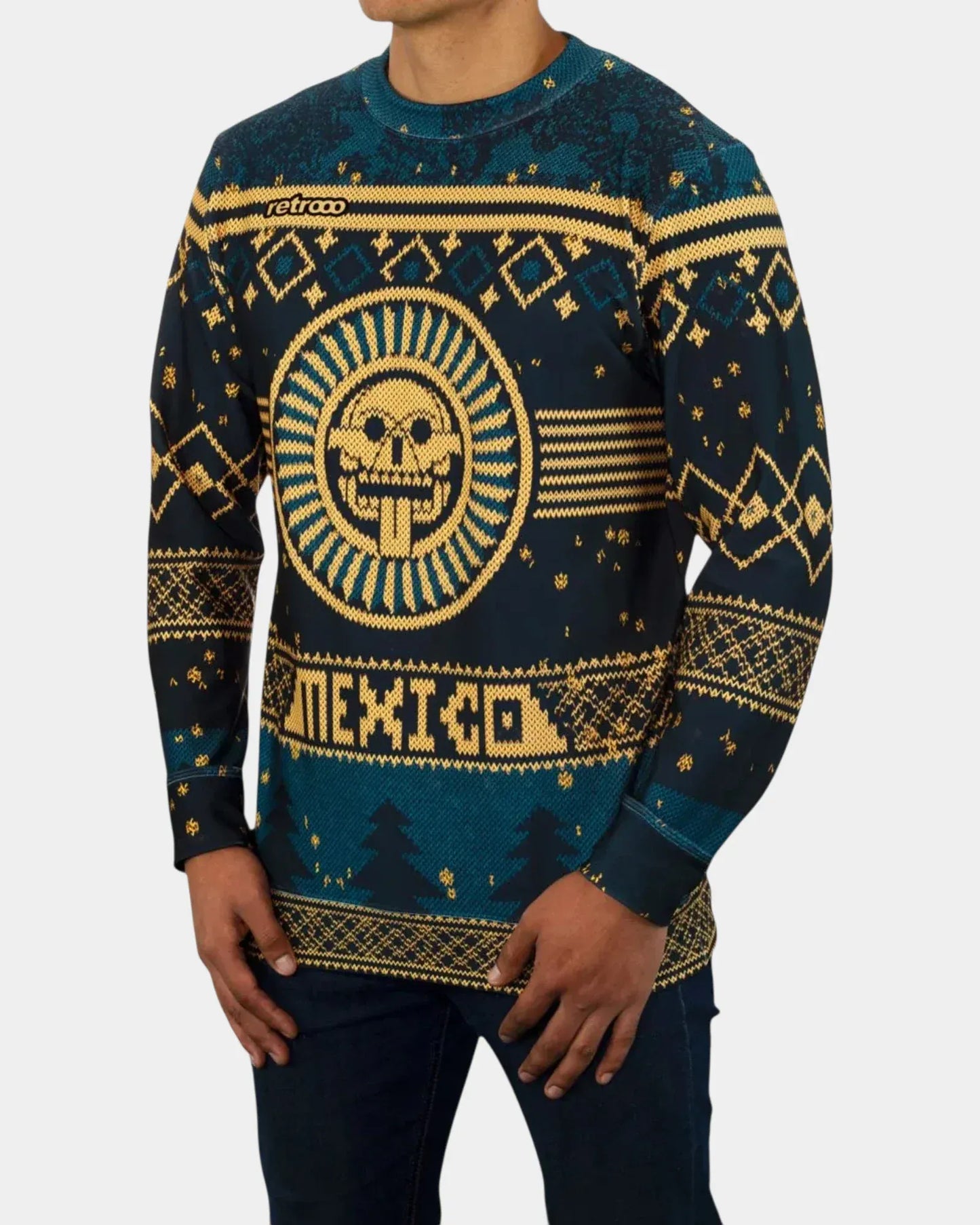 Retroooclothes Sueter Ugly Sweater México Mictlán