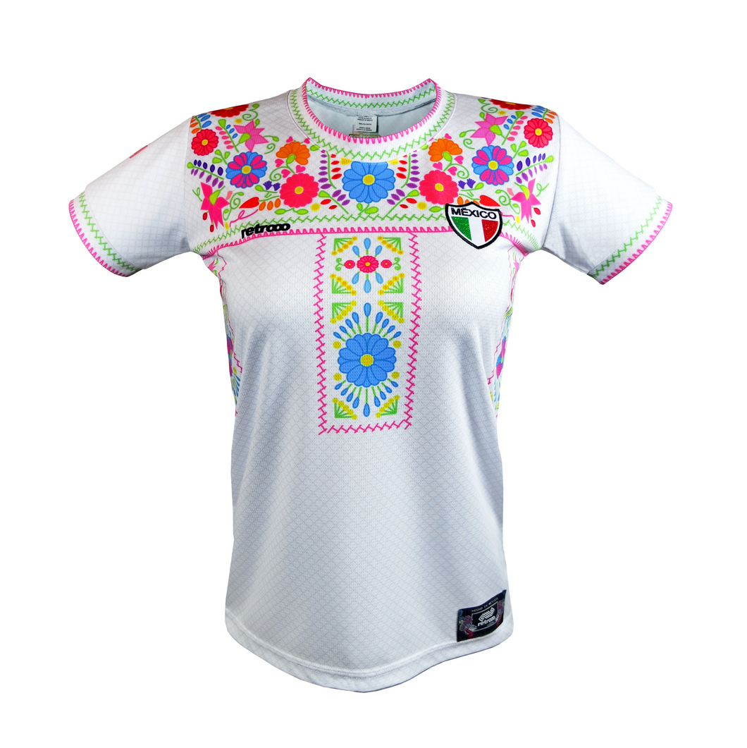 Jersey Retrooo México Adelitas Huipil Blanco