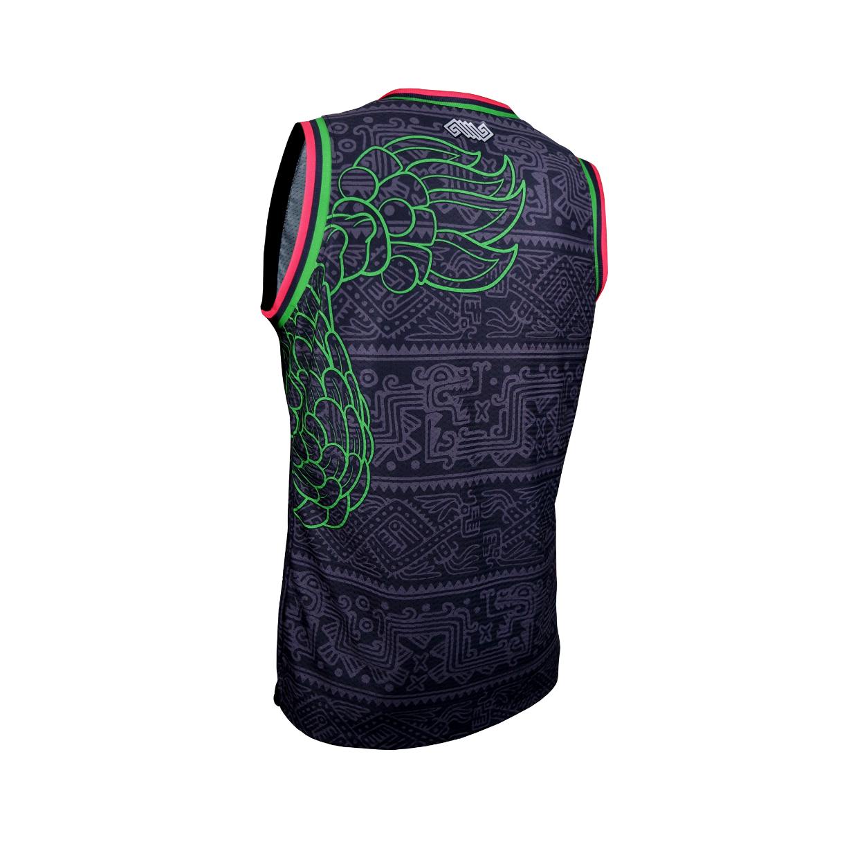 Jersey Retrooo México Quetzalcóatl Obsidiana Urbano Basketball