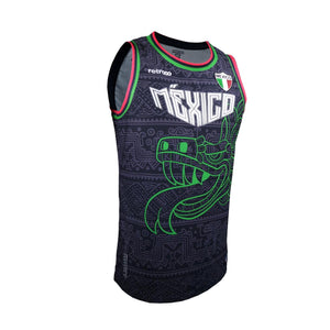 Jersey Retrooo México Quetzalcóatl Obsidiana Urbano Basketball