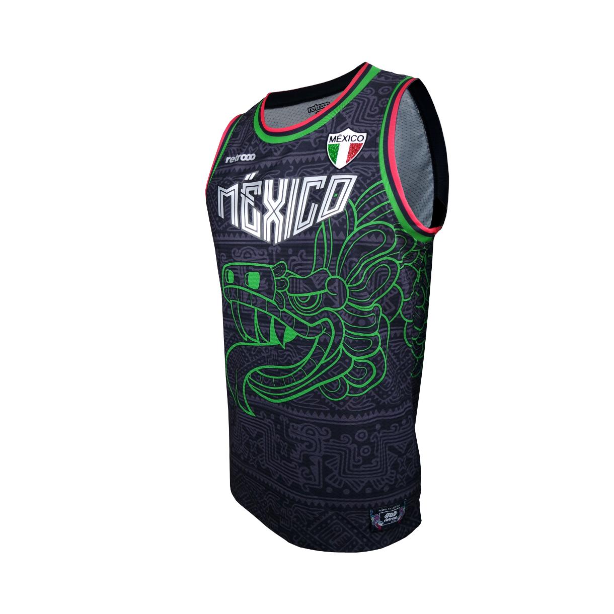 Jersey Retrooo México Quetzalcóatl Obsidiana Urbano Basketball