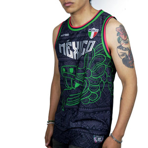 Jersey Retrooo México Quetzalcóatl Obsidiana Urbano Basketball