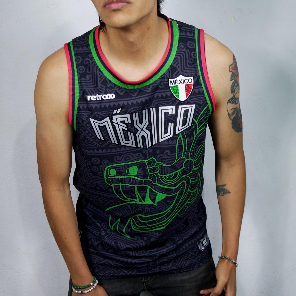 Jersey Retrooo México Quetzalcóatl Obsidiana Urbano Basketball