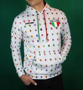 Sudadera Retrooo México Mascaritas Blanca