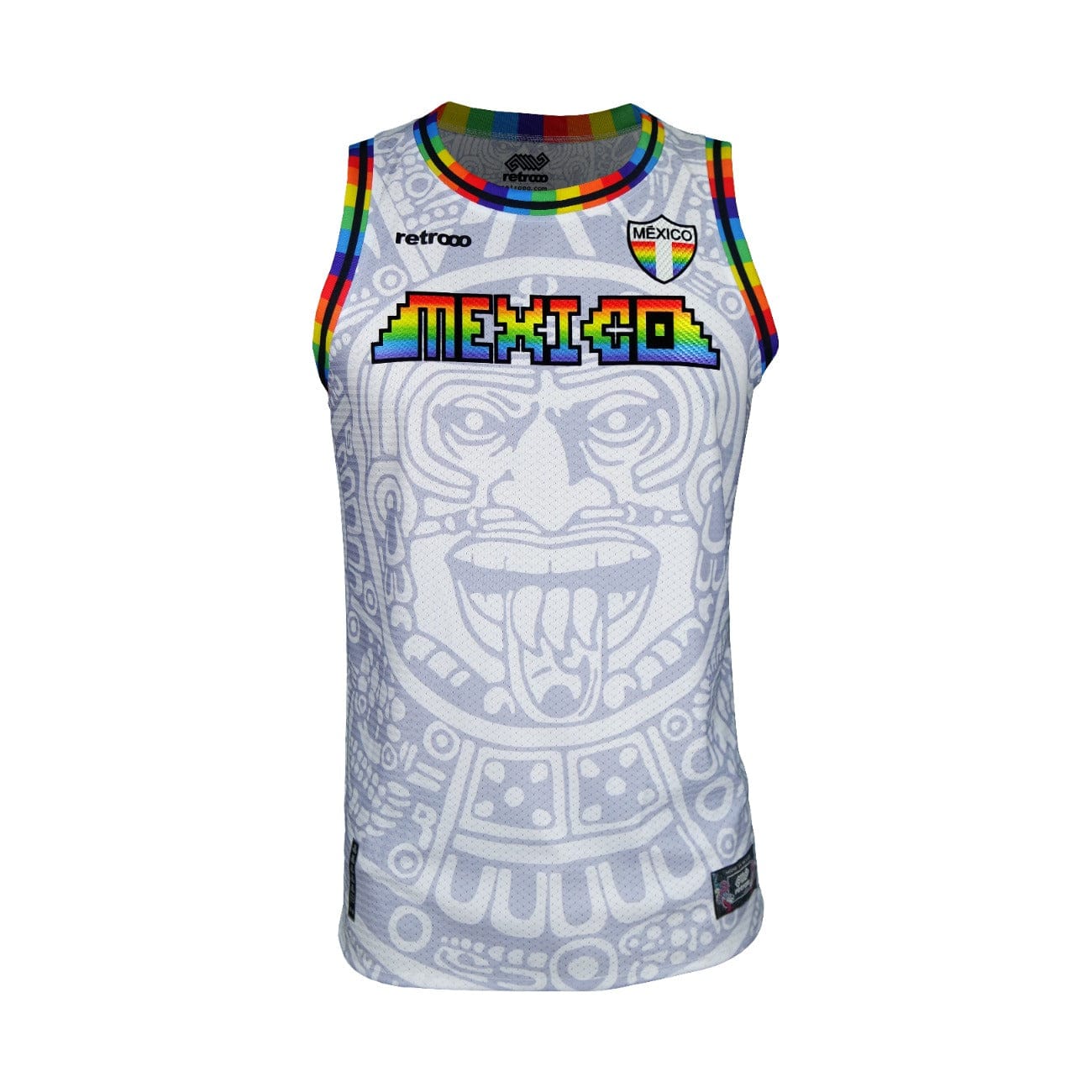 Retroooclothes Jersey CH/SMALL / Blanco Jersey Retrooo México Calendario Azteca Urbano PRIDE