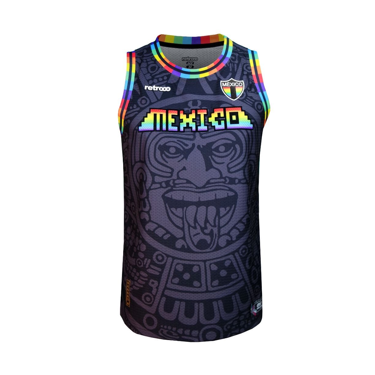 Retroooclothes Jersey CH/SMALL / Negro Jersey Retrooo México Calendario Azteca Urbano PRIDE