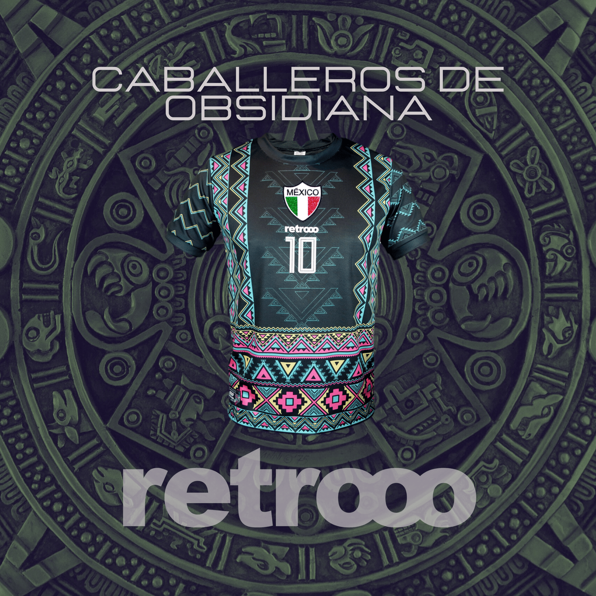 Retroooclothes Jersey Retrooo México Azteca Obsidiana