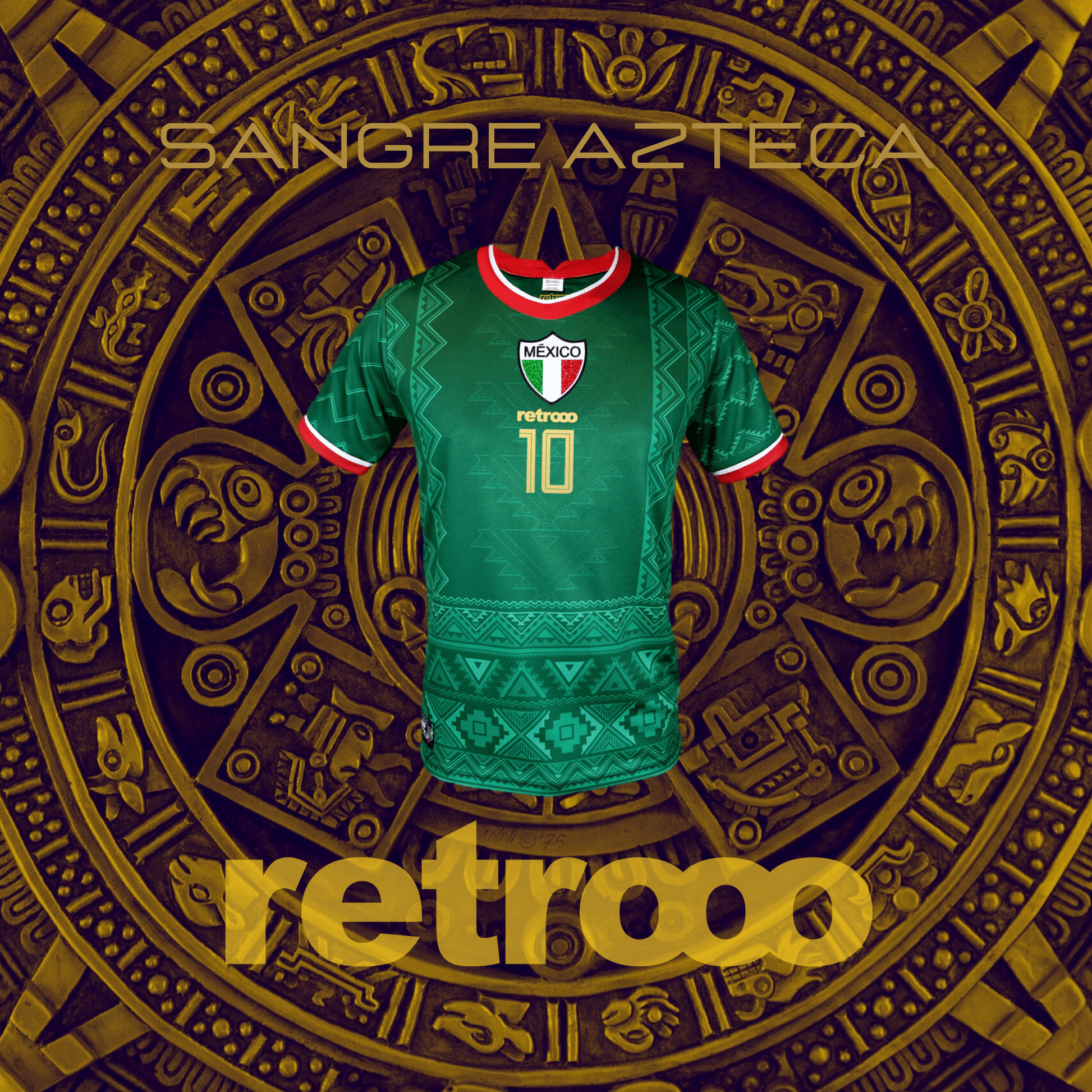 Retroooclothes Jersey Retrooo México Azteca Tricolor