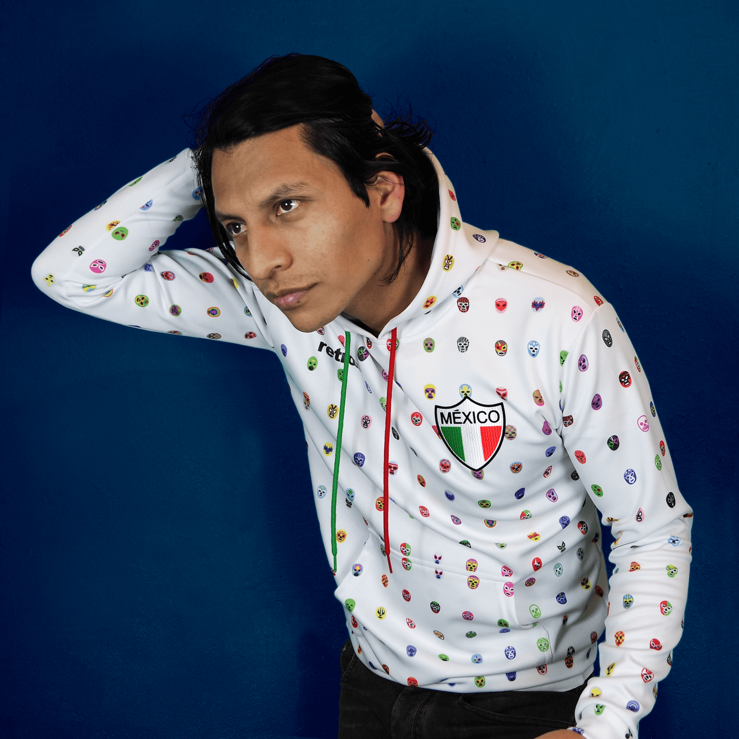 Retroooclothes Sudadera Sudadera Retrooo México Mascaritas Blanca