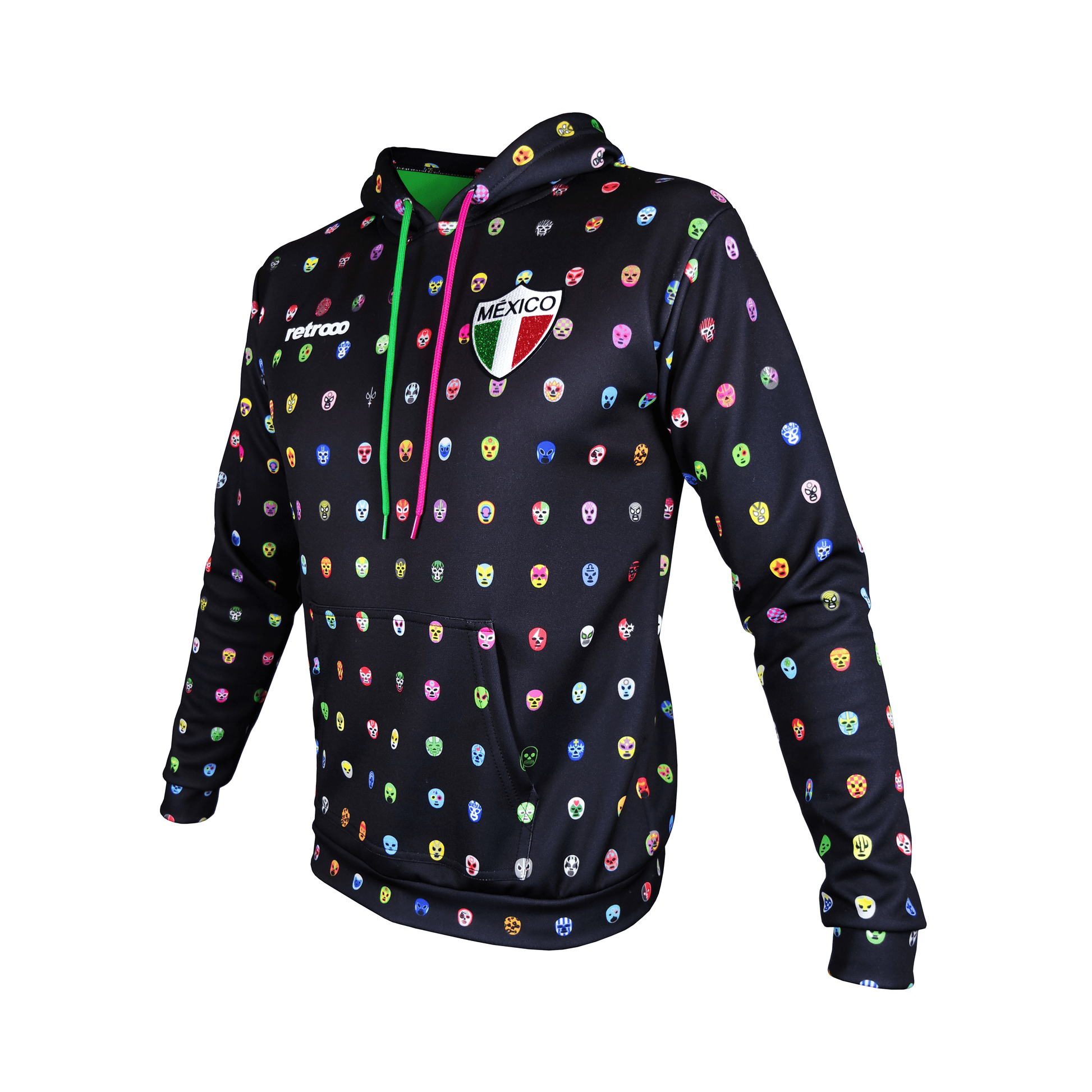 Retroooclothes Sudadera Sudadera Retrooo México Mascaritas Negra