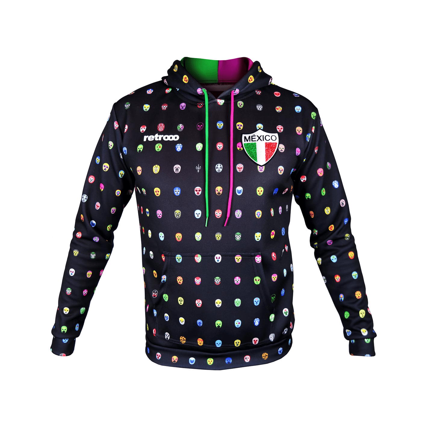 Retroooclothes Sudadera Sudadera Retrooo México Mascaritas Negra