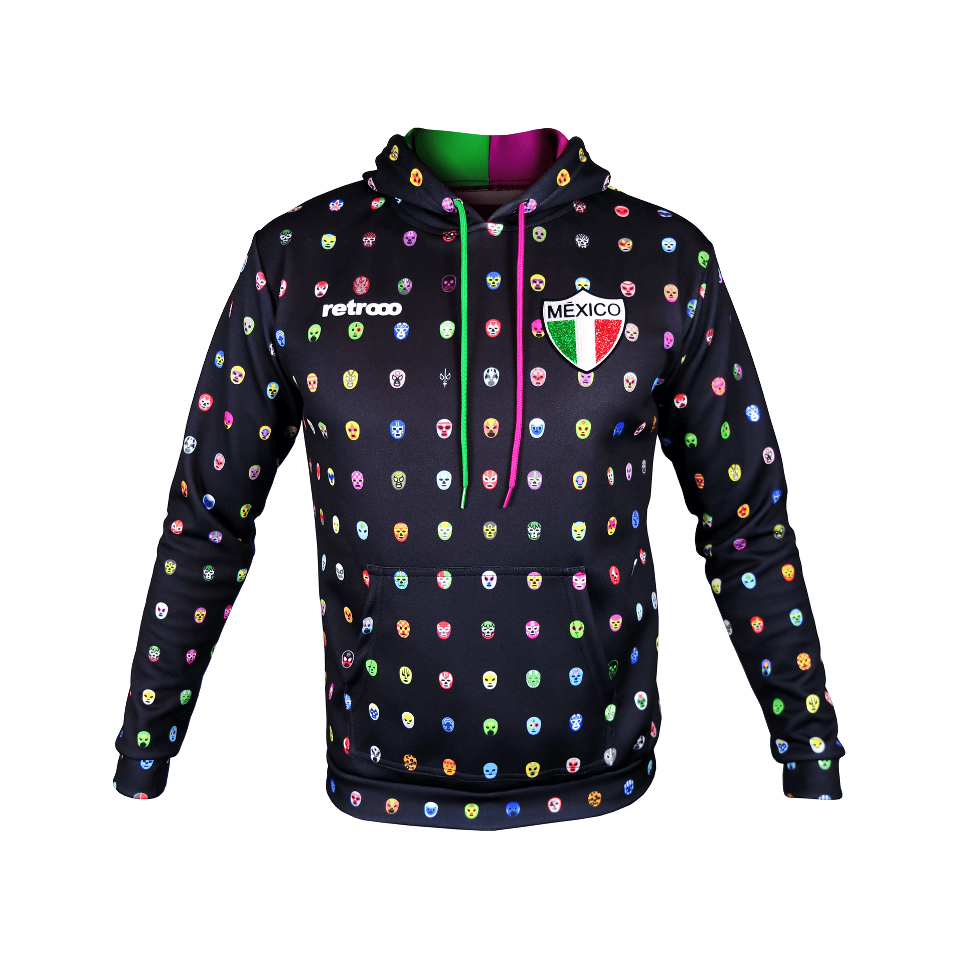 Retroooclothes Sudadera Sudadera Retrooo México Mascaritas Negra